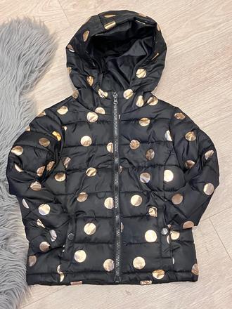 Dievčenská tenká zimná vetrovka bodkovaná 110-116, 110