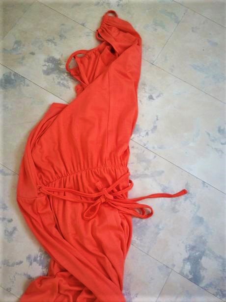 Tričkové plážové maxi šaty, l