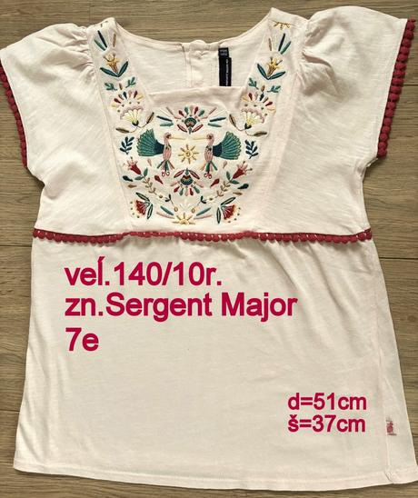 Dievčenská blúzka veľ.140/10r., zn.sergent major, sergent major,140