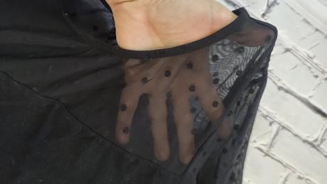 Tričko s priehľadnými rukávmi, h&m,s