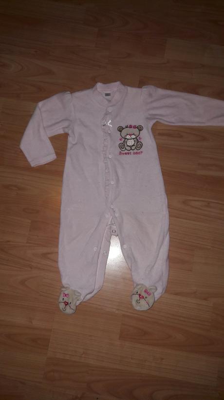 Plysovy overal ruzovy, 74