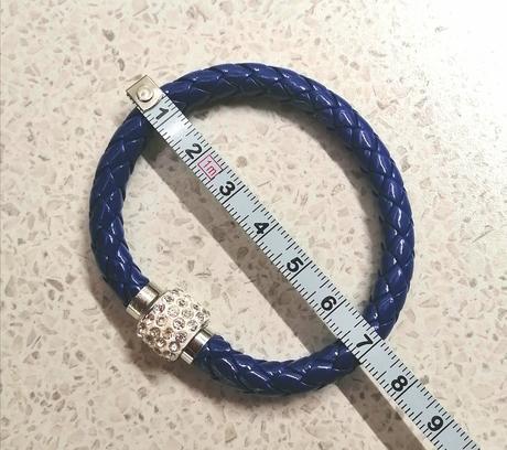 Dámsky náramok z umelej kože, modrý, 