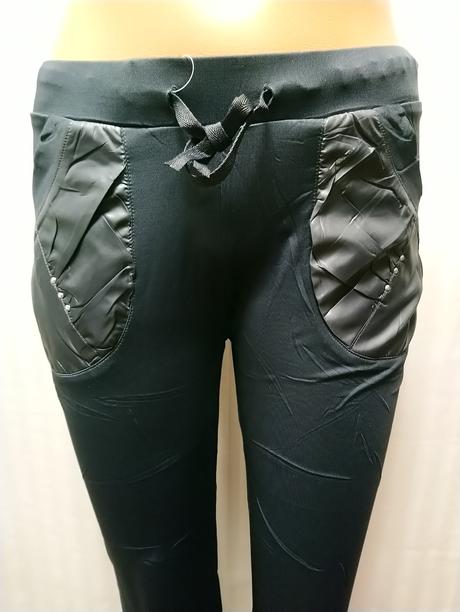 Dámske elastické tmavo sivé tepláky, landl, l, l