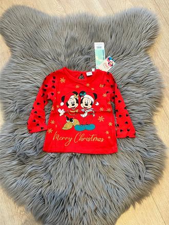 Dievčenské tričko minnie a mickey vianoce (80), pepco,80