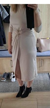 Béžové saty nové s visackou, 