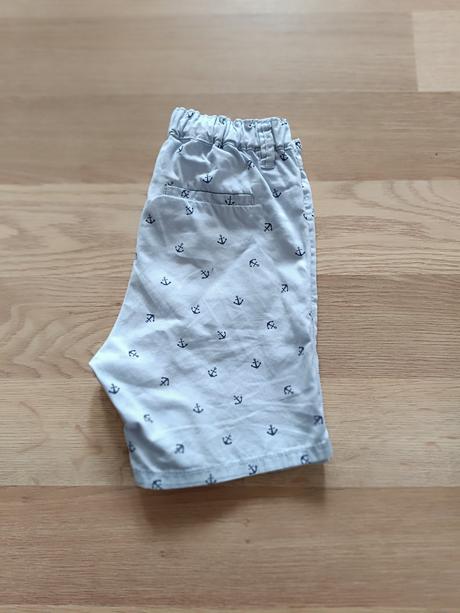 Svetlomodré kraťasy s kotvami 98/104, h&m,98