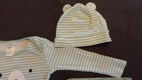 Set macko (body, tepláky/legíny , čiapka), h&m,74