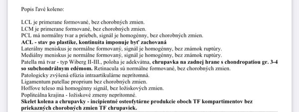Aký je výsledok z mojej magnetickej rezonancie kolena?