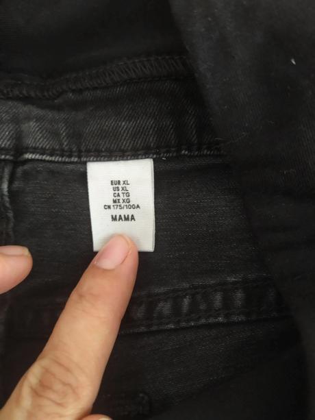 Čierne tehotenské rifle xl, h&m,xl
