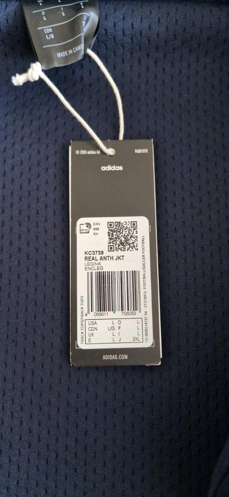 Pánska bunda adidas zne - orig (real madrid),veľ.l, adidas,l