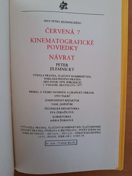 Peter jilemnický - červená7, návrat, kinematograf., 