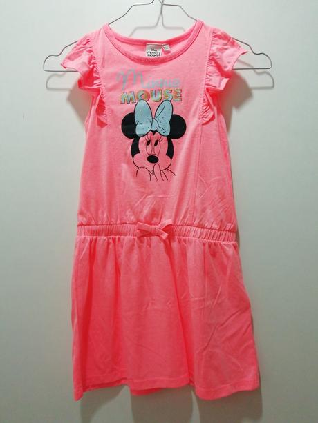 Neónové letné bavlnené šaty minnie, disney,116