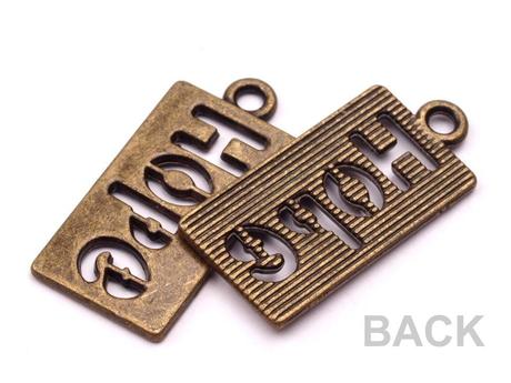 Prívesok hope (nádej) 11x23 mm staromosadz,