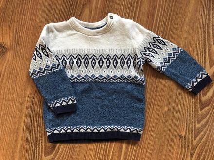 Sveter - nórsky vzor, h&m,74