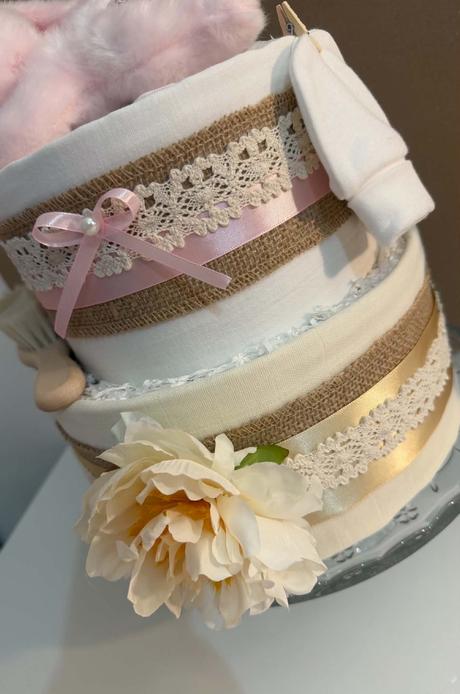 Plienková torta ružové pohladenie - pre dievčatko,