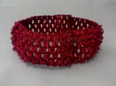 Elastická pletená čelenka 40 mm - tmavo červená, 