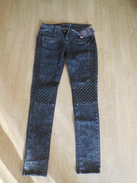 Elastické rifle s koženkou, m