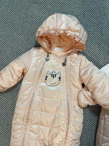 Ružové zimné kombinézy (overaly) coccodrillo, 62