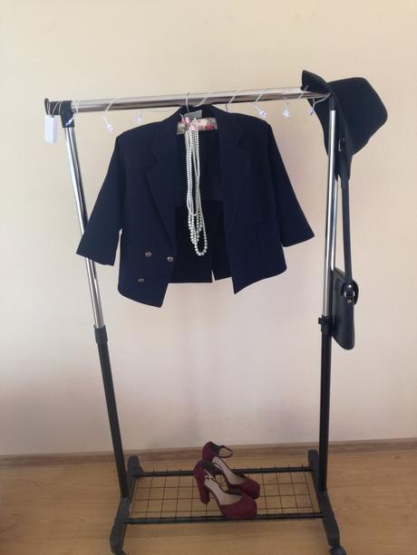 Tmavomodre vintage sako, s