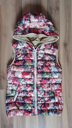 Kvetovaná vesta s kapucňou, m