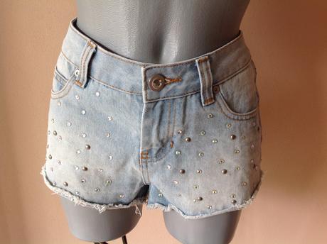 Riflové kraťasy, denim,36