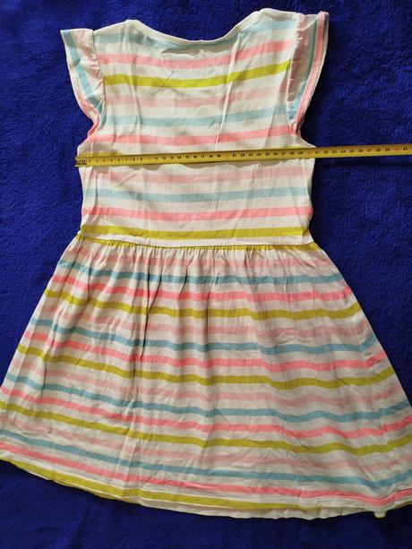 Prúžkované šaty s volánikmi na rukávoch, h&m,122