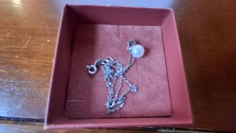 Strieborný náhrdelník s perlou, 