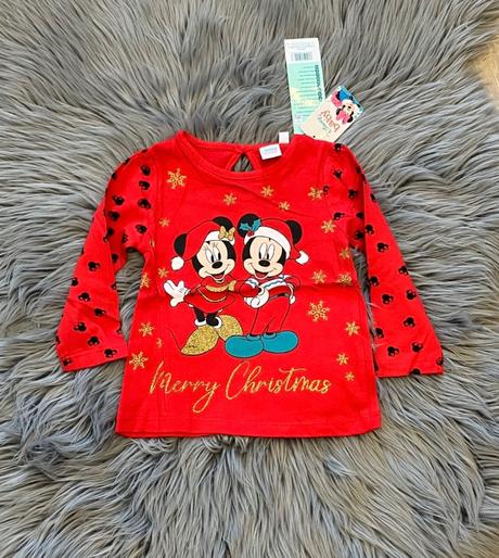 Dievčenské tričko minnie a mickey vianoce (80), pepco,80