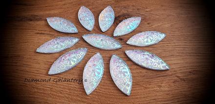 Ozdobné kamienky - 20x49 mm - zdobené crystal ab, 