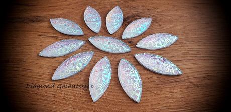 Ozdobné kamienky - 20x49 mm - zdobené crystal ab, 