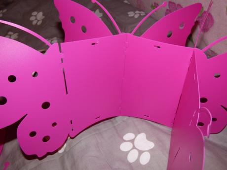 Plastová ružová lampa motýle - skladacia, 