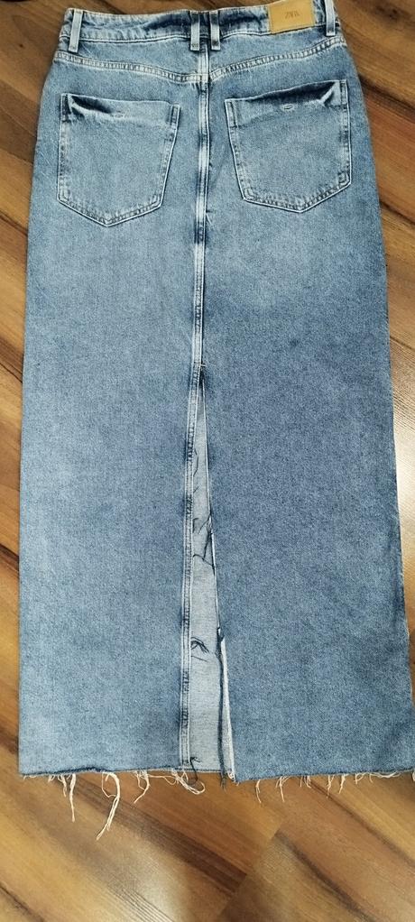 Dlhá rifľová sukňa zara, zara,s