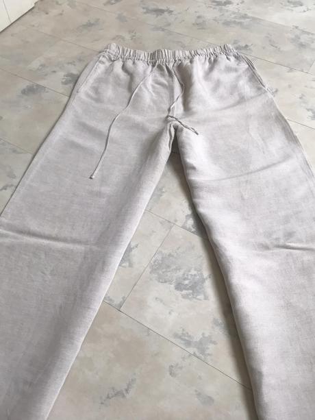 Ľanové nohavice, h&m,l