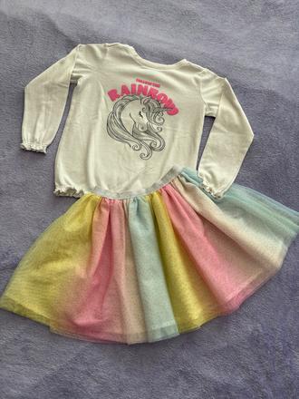 Súprava pulóvrik + suknička 128, takko,128