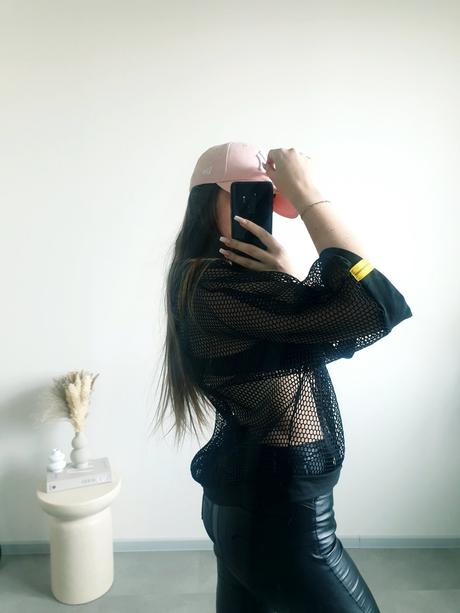 Sieťovaný oversize top m, m