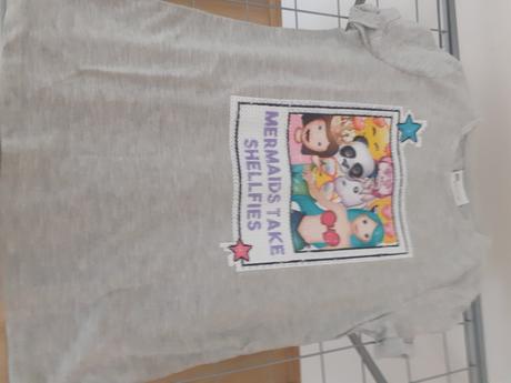 Sive dievcenske tricko s peknym obrazkom, 152