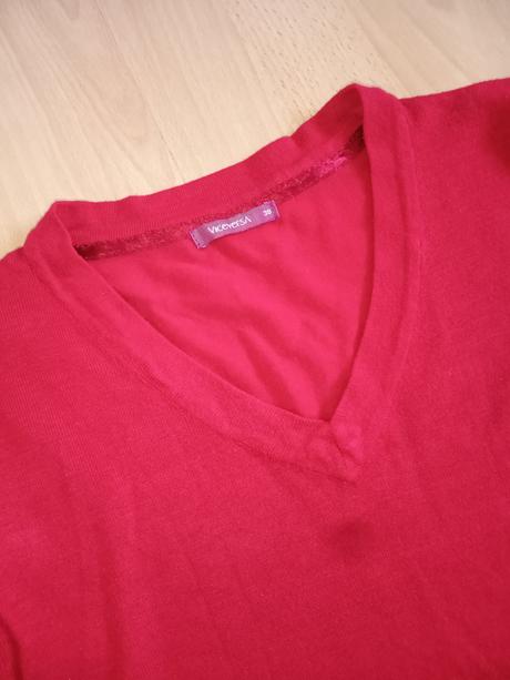 Červený pulóver cons jeans, m