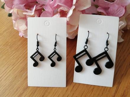 Náušnice hudba v ušiach noty väčšie + menšie,
