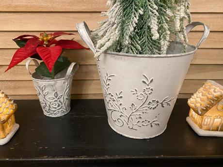 Plechové kvetináče 2 ks ( sada ),