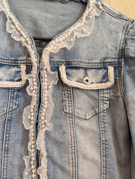 Prechodná crop rifľová bunda re-dress veľ. m, m