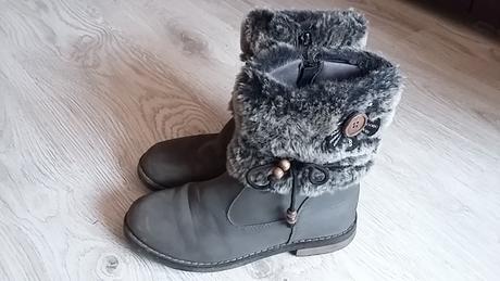 Hnede kozene zimne cizmy-36, 36