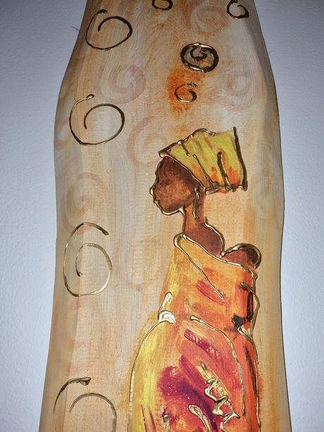 Maľba na drevo žena a dieťa 100 cm,