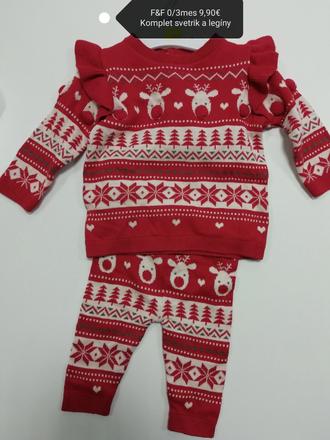 Červený pletený svetríkový komplet, 62