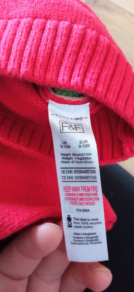 Vianočný sveter 9-12 mesiacov, 80