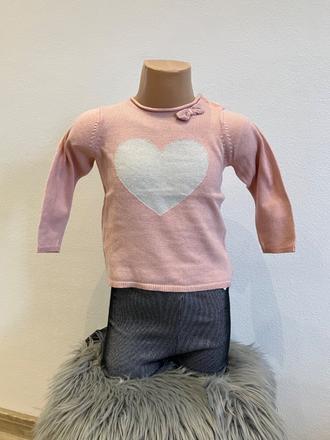 Dievčenský sveter so strieborným srdiečkom (86), h&m,86
