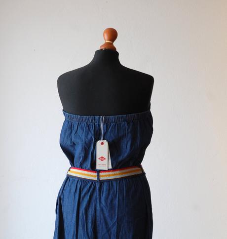 Štýlový letný denimový overal nohavice široký stri, lee cooper,s