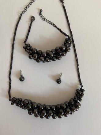 Set nausnice, náramok, retiazka, 