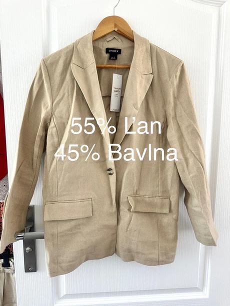 Lindex premium kvalita  béžové ľanové sako, lindex,m