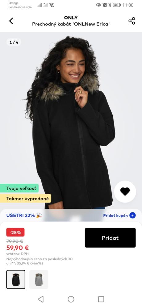 Čierny kabat, only,s