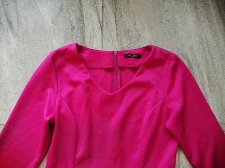 Fuksiové šaty v38, elastické, 38